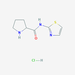 molecular formula C8H12ClN3OS B1520885 N-1,3-thiazol-2-ylpyrrolidine-2-carboxamide hydrochloride CAS No. 1078163-00-4
