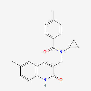 N-Cyclopropyl-4-methyl-N-((6-methyl-2-oxo-1,2-dihydroquinolin-3-yl)methyl)benzamide