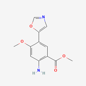 molecular formula C12H12N2O4 B15208983 Methyl 2-amino-4-methoxy-5-(1,3-oxazol-5-yl)benzoate CAS No. 371251-37-5