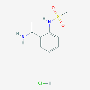 molecular formula C9H15ClN2O2S B1520906 N-[2-(1-aminoethyl)phenyl]methanesulfonamide hydrochloride CAS No. 1170639-76-5