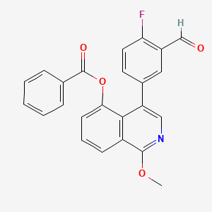 4-(4-Fluoro-3-formylphenyl)-1-methoxyisoquinolin-5-yl benzoate