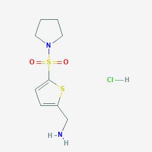 molecular formula C9H15ClN2O2S2 B1520909 （5-（吡咯烷-1-磺酰基）噻吩-2-基）甲胺盐酸盐 CAS No. 1170959-39-3