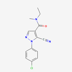 1H-Pyrazole-4-carboxamide, 1-(4-chlorophenyl)-5-cyano-N-ethyl-N-methyl-