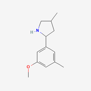 molecular formula C13H19NO B15209127 2-(3-Methoxy-5-methylphenyl)-4-methylpyrrolidine 