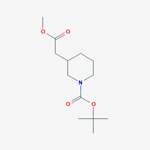molecular formula C13H23NO4 B1520924 tert-Butyl 3-(2-methoxy-2-oxoethyl)piperidine-1-carboxylate CAS No. 691876-16-1