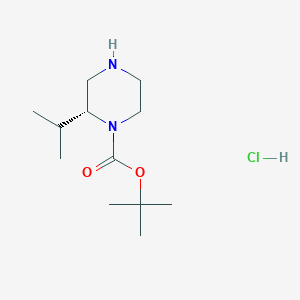 molecular formula C12H25ClN2O2 B1520931 (R)-叔丁基2-异丙基哌嗪-1-甲酸盐盐酸盐 CAS No. 955979-06-3