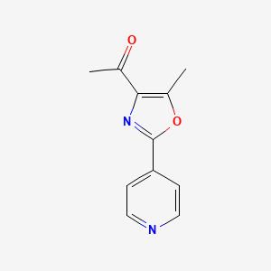 1-[5-Methyl-2-(pyridin-4-yl)-1,3-oxazol-4-yl]ethan-1-one