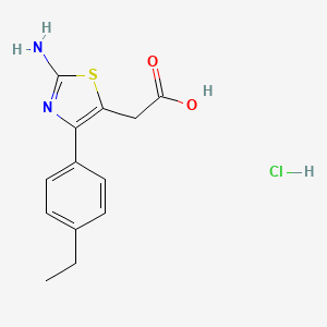 molecular formula C13H15ClN2O2S B1520937 [2-Amino-4-(4-ethyl-phenyl)-thiazol-5-yl]-acetic acid hydrochloride CAS No. 1185292-96-9