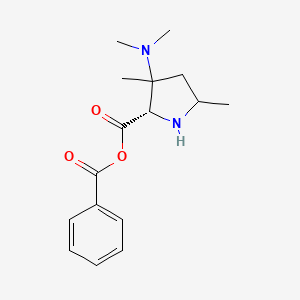 molecular formula C16H22N2O3 B15209376 Benzoic (2S)-3-(dimethylamino)-3,5-dimethylpyrrolidine-2-carboxylic anhydride 