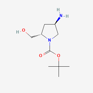 molecular formula C10H21ClN2O3 B1520940 (2S,4R)-tert-butyl 4-amino-2-(hydroxymethyl)pyrrolidine-1-carboxylate CAS No. 1116454-27-3