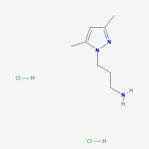 molecular formula C8H17Cl2N3 B1520951 3-(3,5-Dimethyl-pyrazol-1-yl)-propylamine dihydrochloride CAS No. 1185293-71-3