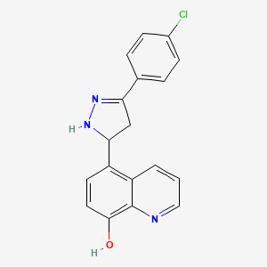 5-(3-(4-Chlorophenyl)-4,5-dihydro-1H-pyrazol-5-yl)quinolin-8-ol