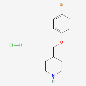 molecular formula C12H17BrClNO B1520954 4-[(4-Bromophenoxy)methyl]piperidine hydrochloride CAS No. 1185297-77-1