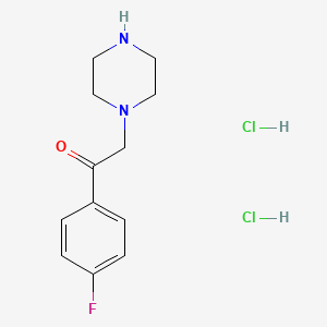 molecular formula C12H17Cl2FN2O B1520959 1-(4-Fluorophenyl)-2-piperazin-1-ylethanone dihydrochloride CAS No. 1019058-85-5