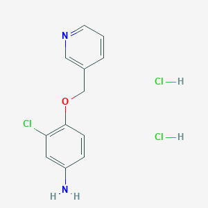 molecular formula C12H13Cl3N2O B1520960 3-Chloro-4-(pyridin-3-ylmethoxy)aniline dihydrochloride CAS No. 1170528-42-3