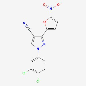 1-(3,4-Dichlorophenyl)-3-(5-nitrofuran-2-yl)-1H-pyrazole-4-carbonitrile