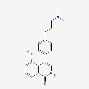 molecular formula C20H22N2O2 B15209618 4-(4-(3-(Dimethylamino)propyl)phenyl)-5-hydroxyisoquinolin-1(2H)-one CAS No. 651030-05-6