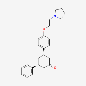 Cis-3-phenyl-5-(4-(2-(pyrrolidin-1-yl)ethoxy)phenyl)cyclohexanone