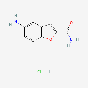 molecular formula C9H9ClN2O2 B1520971 5-Amino-1-benzofuran-2-carboxamide hydrochloride CAS No. 1171762-91-6