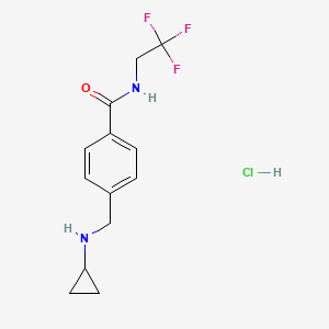 molecular formula C13H16ClF3N2O B1520975 4-[(cyclopropylamino)methyl]-N-(2,2,2-trifluoroethyl)benzamide hydrochloride CAS No. 1156895-98-5