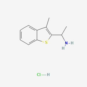 molecular formula C11H14ClNS B1520987 1-(3-Methyl-1-benzothiophen-2-yl)ethan-1-amine hydrochloride CAS No. 1171409-13-4