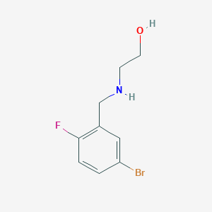 molecular formula C9H11BrFNO B1520995 2-{[(5-Bromo-2-fluorophenyl)methyl]amino}ethan-1-ol CAS No. 1152522-37-6