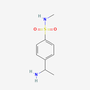 molecular formula C9H14N2O2S B1521001 4-(1-氨基乙基)-N-甲基苯磺酰胺 CAS No. 1036458-81-7