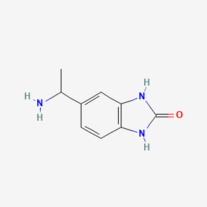 molecular formula C9H11N3O B1521009 5-(1-aminoethyl)-2,3-dihydro-1H-1,3-benzodiazol-2-one CAS No. 916201-63-3