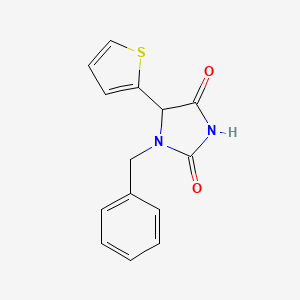 molecular formula C14H12N2O2S B1521010 1-Benzyl-5-(thiophen-2-yl)imidazolidine-2,4-dione CAS No. 875248-15-0