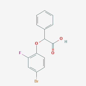 molecular formula C14H10BrFO3 B1521013 2-(4-溴-2-氟苯氧基)-2-苯基乙酸 CAS No. 1040314-50-8