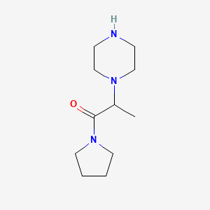 molecular formula C11H21N3O B1521015 2-(Piperazin-1-yl)-1-(pyrrolidin-1-yl)propan-1-one CAS No. 89574-40-3