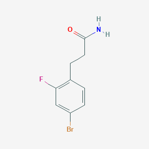 molecular formula C9H9BrFNO B1521026 3-(4-Bromo-2-fluorophenyl)propanamide CAS No. 1330750-25-8