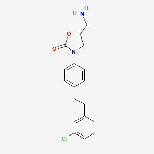 molecular formula C18H19ClN2O2 B15210261 5-(Aminomethyl)-3-(4-(2-(3-chlorophenyl)ethyl)phenyl)-2-oxazolidinone CAS No. 84459-91-6