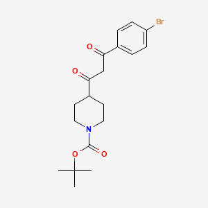 molecular formula C19H24BrNO4 B1521031 叔丁基 4-(3-(4-溴苯基)-3-氧代丙酰)哌啶-1-羧酸酯 CAS No. 1017781-49-5