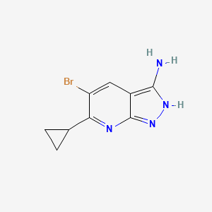molecular formula C9H9BrN4 B1521033 5-Bromo-6-cyclopropyl-1H-pyrazolo[3,4-b]pyridin-3-amine CAS No. 1221792-47-7