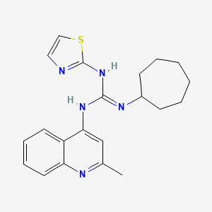 Guanidine, 1-cycloheptyl-2-(2-methyl-4-quinolyl)-3-(2-thiazolyl)-