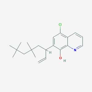 molecular formula C21H28ClNO B15210369 5-Chloro-7-(5,5,7,7-tetramethyloct-1-en-3-yl)quinolin-8-ol CAS No. 60877-70-5