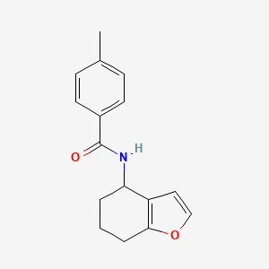 molecular formula C16H17NO2 B15210375 4-methyl-N-(4,5,6,7-tetrahydro-1-benzofuran-4-yl)benzamide CAS No. 620941-97-1