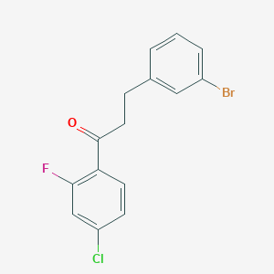 molecular formula C15H11BrClFO B1521042 3-(3-Bromophenyl)-1-(4-chloro-2-fluorophenyl)propan-1-one CAS No. 898760-65-1