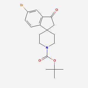 molecular formula C18H22BrNO3 B1521047 tert-Butyl 5-bromo-3-oxo-2,3-dihydrospiro[indene-1,4'-piperidine]-1'-carboxylate CAS No. 1160247-30-2