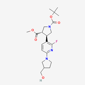 molecular formula C21H30FN3O5 B1521061 (反)-1-叔丁基 3-甲基 4-(2-氟-6-(3-(羟甲基)吡咯烷-1-基)吡啶-3-基)吡咯烷-1,3-二羧酸酯 CAS No. 1228663-93-1