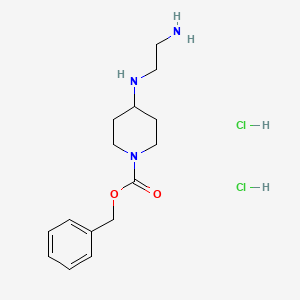 molecular formula C15H25Cl2N3O2 B1521066 Benzyl 4-[(2-aminoethyl)amino]piperidine-1-carboxylate dihydrochloride CAS No. 1224698-21-8