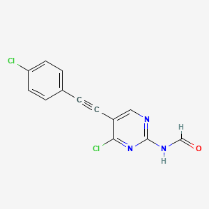 N-(4-Chloro-5-((4-chlorophenyl)ethynyl)pyrimidin-2-yl)formamide