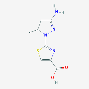 2-(3-Amino-5-methyl-4,5-dihydro-1H-pyrazol-1-yl)-1,3-thiazole-4-carboxylic acid