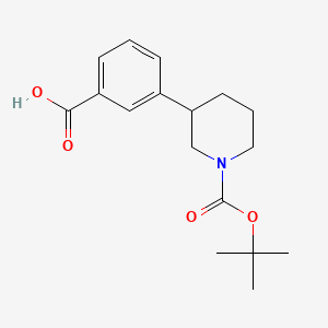 molecular formula C17H23NO4 B1521092 3-{1-[(Tert-butoxy)carbonyl]piperidin-3-yl}benzoic acid CAS No. 908334-19-0