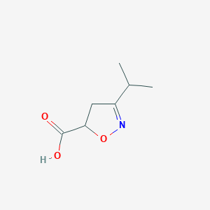 molecular formula C7H11NO3 B1521129 3-Isopropyl-4,5-dihydroisoxazole-5-carboxylic acid CAS No. 1177346-52-9