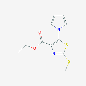 Ethyl 2-(methylsulfanyl)-5-(1H-pyrrol-1-yl)-1,3-thiazole-4-carboxylate