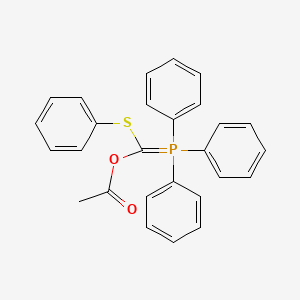 molecular formula C27H23O2PS B15211473 (Phenylthio)(triphenylphosphoranylidene)methyl acetate 