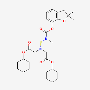 Glycine, N-(2-(cyclohexyloxy)-2-oxoethyl)-N-(((((2,3-dihydro-2,2-dimethyl-7-benzofuranyl)oxy)carbonyl)methylamino)thio)-, cyclohexyl ester