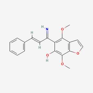 molecular formula C19H17NO4 B15211489 5-(1-Imino-3-phenylallyl)-4,7-dimethoxybenzofuran-6-ol 